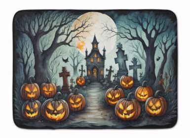 Graveyard Spooky Halloween Memory Foam Kitchen Mat Machine Washable Anti-Fatigue Mat Cushion Comfort Bath Mat or Kitchen Rug