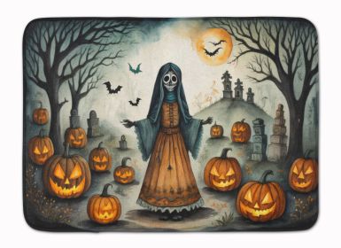 La Llorona Skeleton Spooky Halloween Memory Foam Kitchen Mat Machine Washable Anti-Fatigue Mat Cushion Comfort Bath Mat or Kitchen Rug