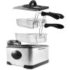 Elite Gourmet EDF-401T Electric Immersion Deep Fryer 3-Baskets, 1700-Watt, Timer Control, Adjustable Temperature