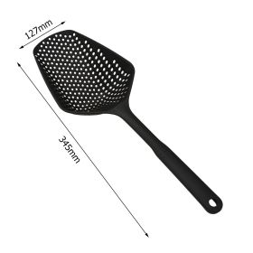 Plastic; No-stick; Ice Shovel; Filter; Long Strainer; Kitchen Colander (Color: Black)