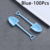 100pcs Disposable Spoon; Plastic Ice Cream Cake Cheese Dessert Spoon; Pudding Shovel Yogurt Spoon