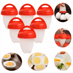 3pcs/6pcs Non-stick Silicone Egg Cup; Cooking Cooker Kitchen Baking Gadget Pan Separator Steamed Egg Cup; Egg Poachers Cooker Accessories (Color: 6PCS)