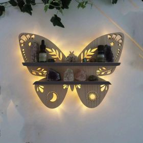 1pc Crystal Display Shelf - Wall Mounted Decorative Shelf for Moon Moth Butterfly Lamp - Perfect for Halloween, Thanksgiving, Christmas (Color: Butterfly primary color [with LED light 59.06 inch])