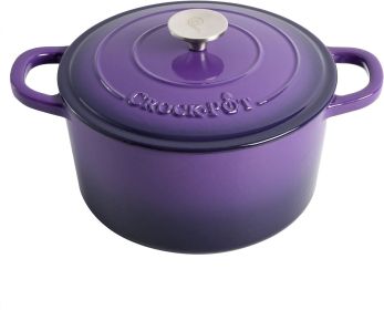 Crock-Pot Artisan Round Enameled Cast Iron Dutch Oven, 7-Quart, Lavender Purple (Color: Lavender Purple)