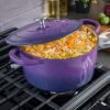 Crock-Pot Artisan Round Enameled Cast Iron Dutch Oven, 7-Quart, Lavender Purple