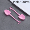 100pcs Disposable Spoon; Plastic Ice Cream Cake Cheese Dessert Spoon; Pudding Shovel Yogurt Spoon