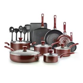 Nonstick Cookware Nonstick Cookware Set for Kitchen Pots Offers Dishwasher Safe 20 Piece Set Free Shipping Non-stick Pan Cooking (Color: Red)